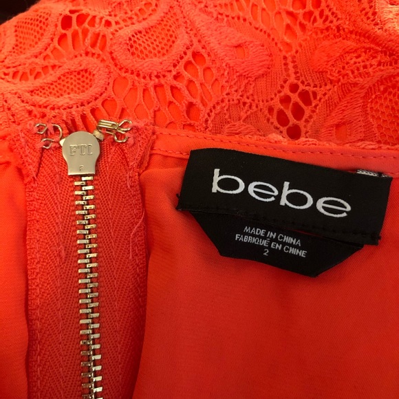 Bebe coral lace dress - size 2 - Picture 4 of 4